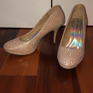 Gold Rhinestone Pumps